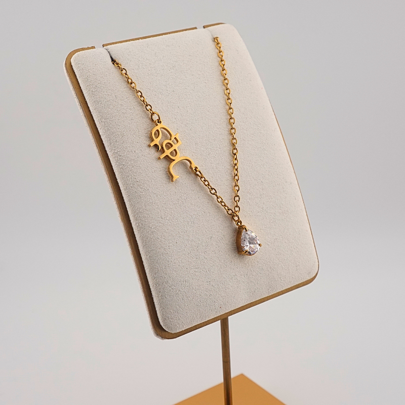 BIRTHSTONE WITH CUSTOM GE'EZ NECKLACE
