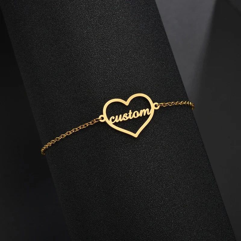 Custom Ge’ez Script Heart Anklet or Bracelet