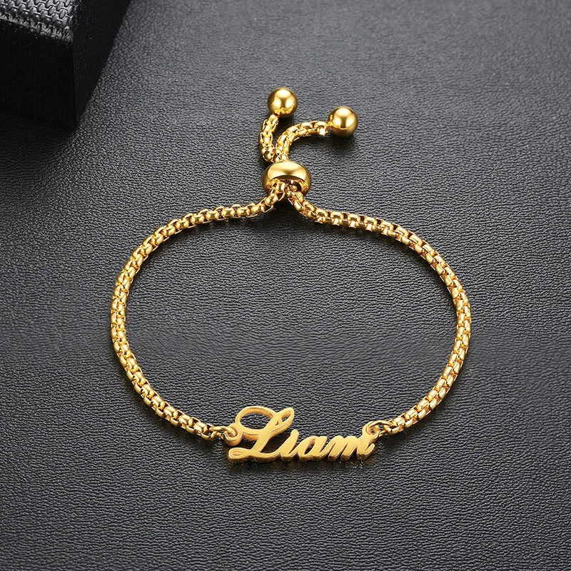 Custom Ge’ez Script Bracelet Adjustable lobster-claw clasp