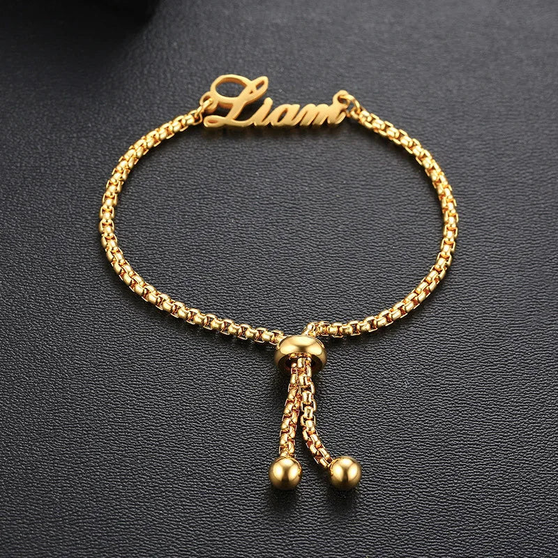 Custom Ge’ez Script Bracelet Adjustable lobster-claw clasp