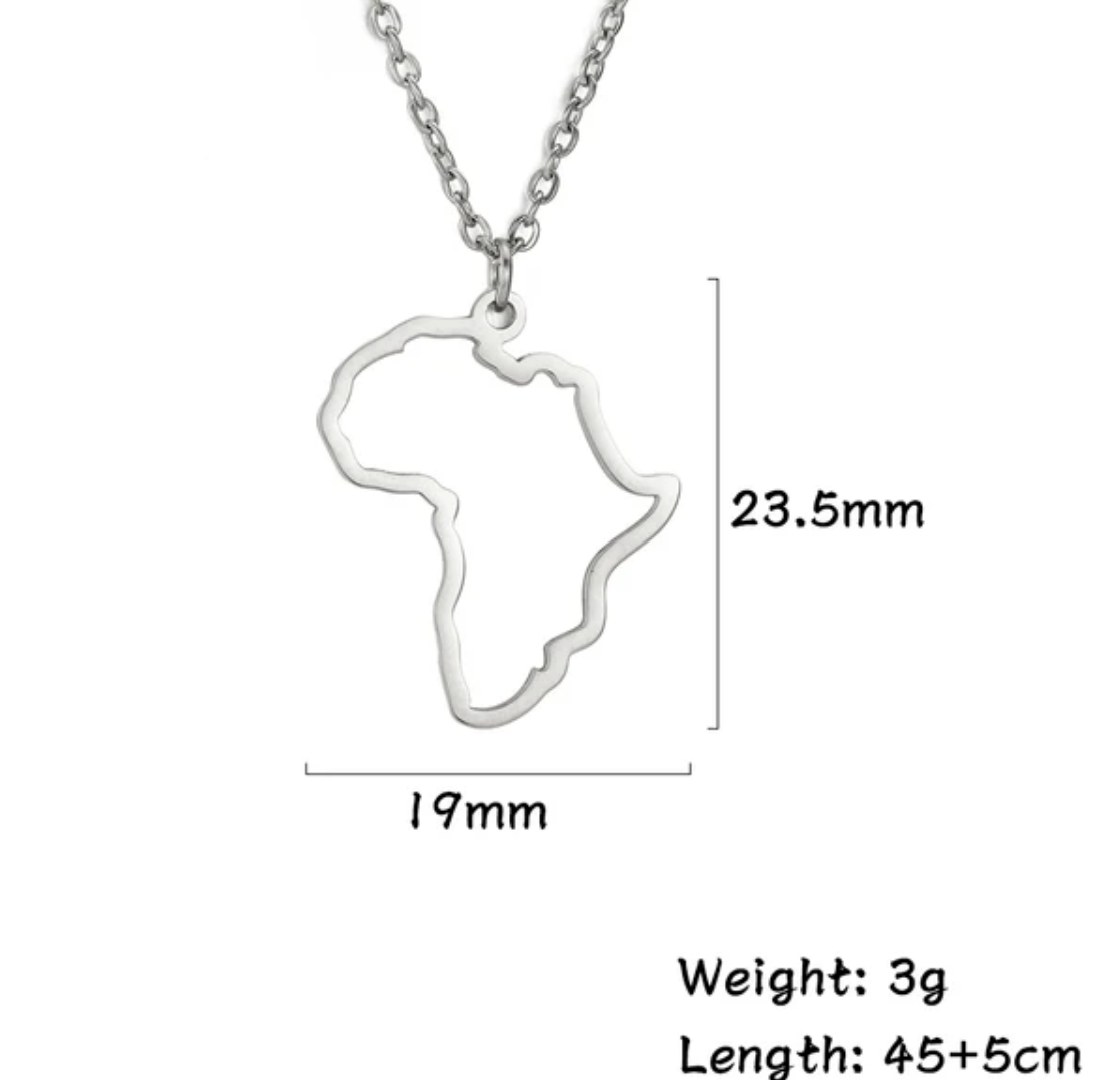 Africa Map Boarder Necklace