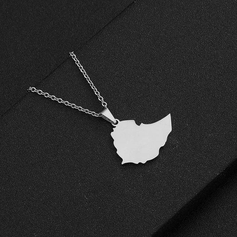 New Ethiopia Map Cities Pendant Necklaces Stainless Steel for Women Men Gold/Steel Color Ethiopian Maps Jewelry Gift